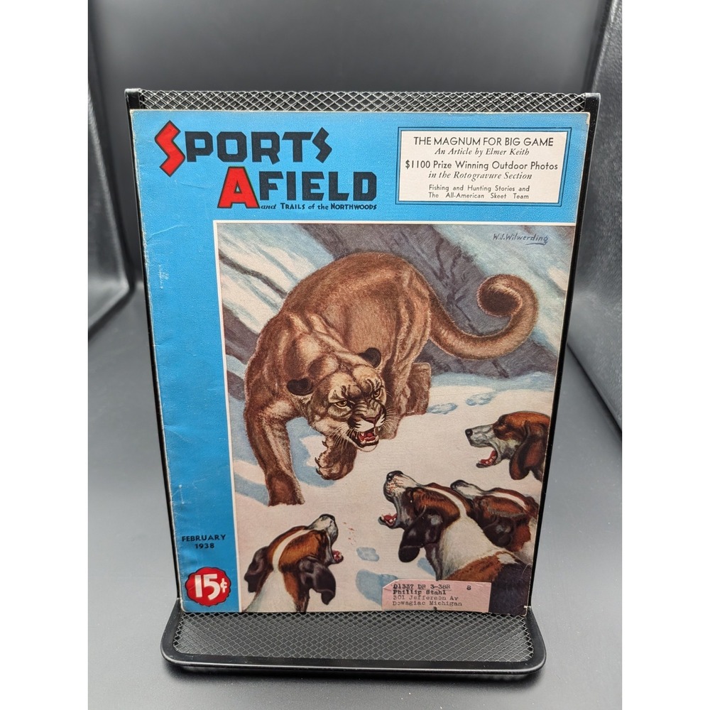 Sports Afield February 1938 Issue Cover Painting By Walter J. Wilwerding Hunting